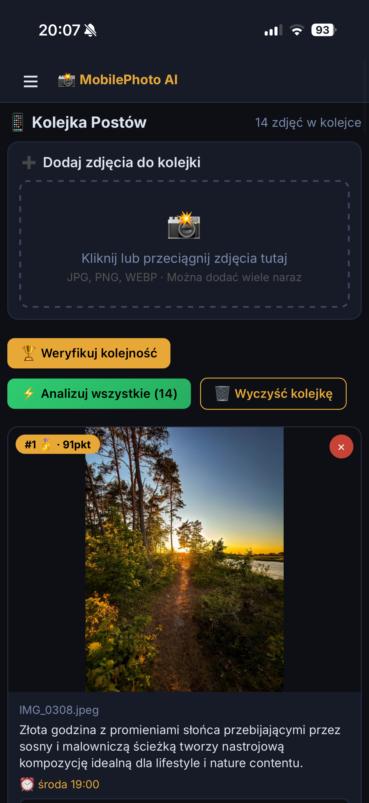 Kolejka postów — ocena co i kiedy